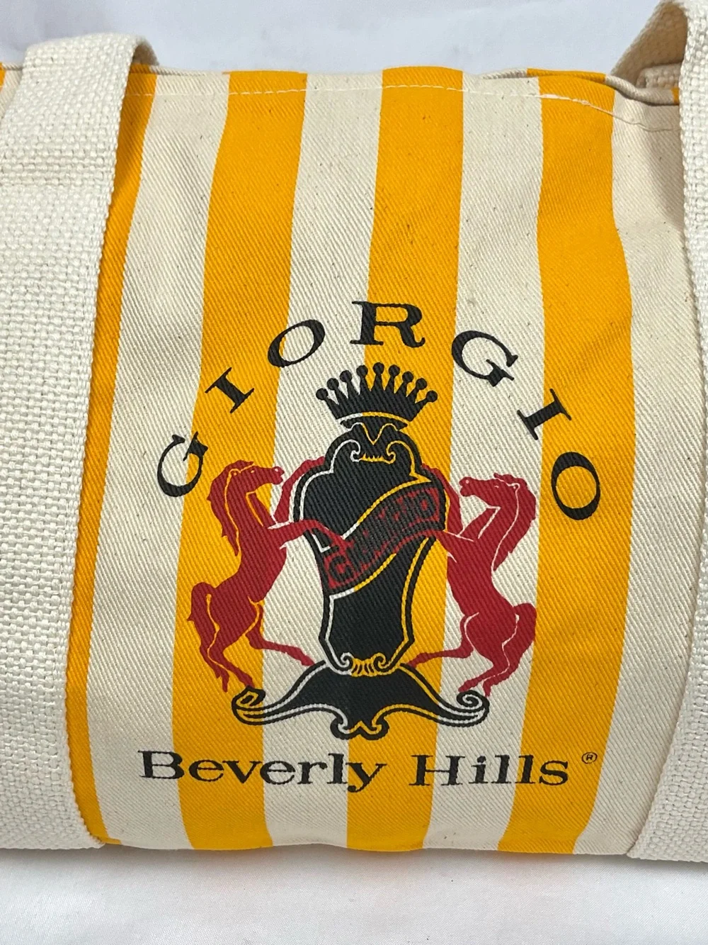Troop Beverly Hills Costume Giorgio Beverly Hills Gym Bag Yellow Stripe Vintage